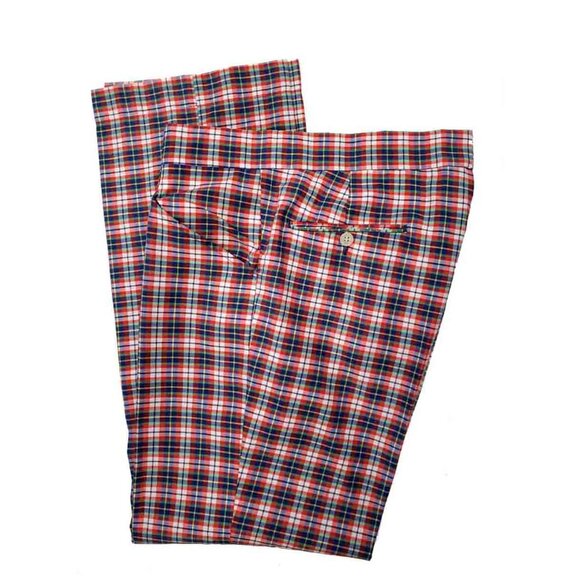 Vintage Tattersall Plaid Pants Late 1970s Men's Size - Picture 1 of 3